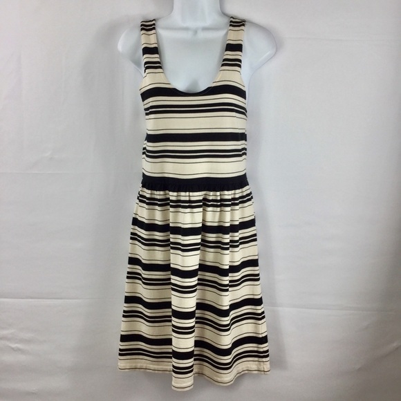 J. Crew Villa Dress In Black And White Stripe - Picture 3 of 8